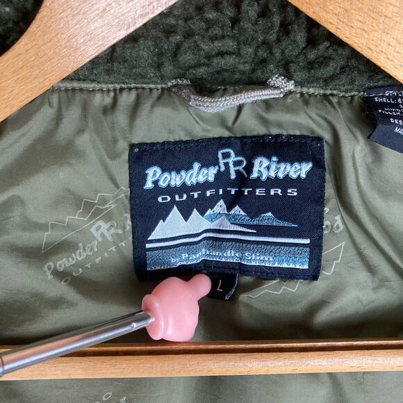 Powder River Outfitter Vest L Panhandle Slim Camo Sherpa Collar (flaw) No Hood - Picture 4 of 11